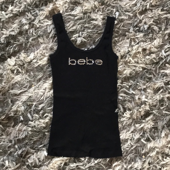 Bebe Tops Bebe Black Ribbed Tank Top Size Small Poshmark